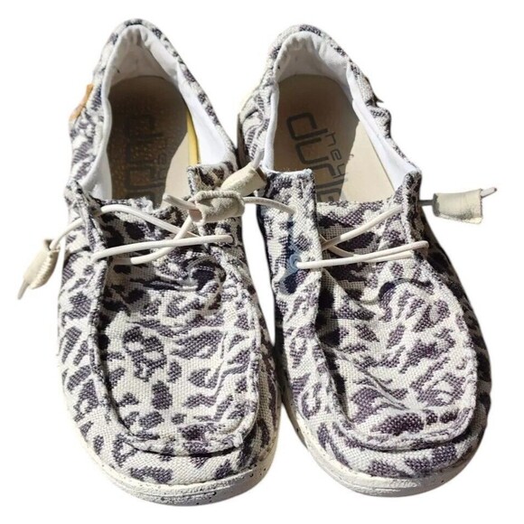 HEY DUDE Size 7 Woven Cheetah Grey Wendy Washable Comfort - Picture 2 of 7
